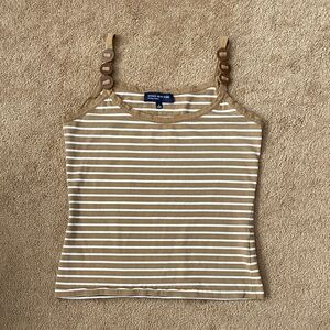 Jones New York tan and white tank top with an